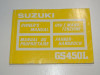 Fahrerhandbuch Suzuki GS 450