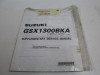 Instruction manual Suzuki B KING 1300