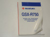 Instructieboekje Suzuki GSX R 750