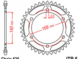 Achtertandwiel BMW F 800 GS