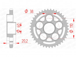 Achtertandwiel Ducati 848