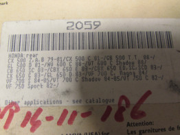 Bremsbeläge hinten Honda CB 650