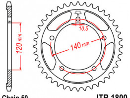 Rear sprocket Triumph Tiger 1050
