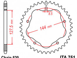 Achtertandwiel Ducati 848