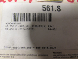 Braking pads front Honda VT 700 750
