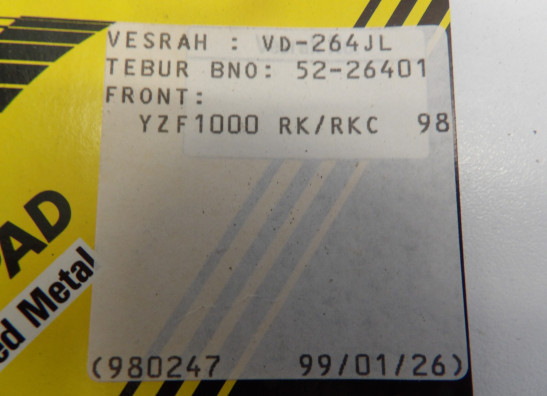 Bremsbeläge hinten Yamaha YZF 1000 Thunderace