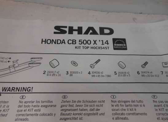 Rear carrier top box Honda CB 500 X