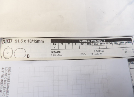 Remblokken achter Kawasaki Z 900 Z1