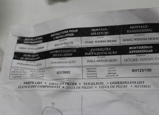 Windscherm Honda SH 125