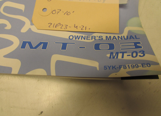 Instructieboekje Yamaha MT 03