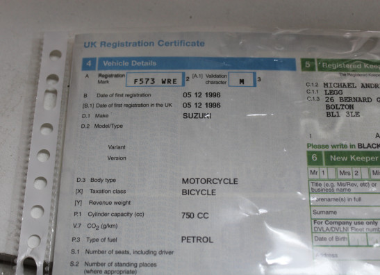 Rahme teile Suzuki GSX R 750 RK