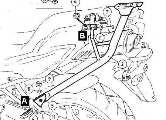 Rear carrier top box Yamaha FZ6