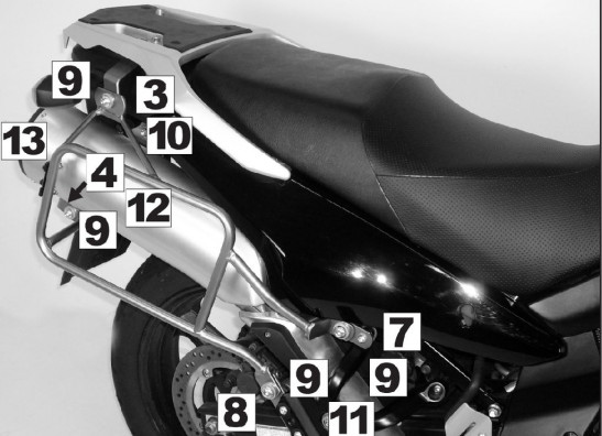 Kofferbeugel set Kawasaki KLV 1000