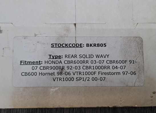 Bremsscheibe hinten  Honda CBR 600 RR