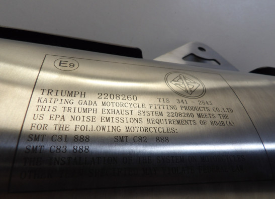 Uitlaat Triumph Tiger 800