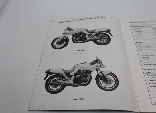 Werkplaatshandboek Suzuki GSX 1100