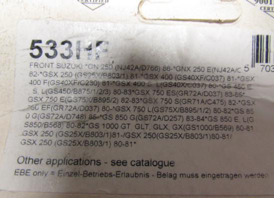 Remblokken voor Honda NSR 400