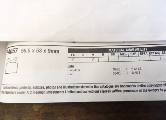 Braking pads front BMW R 45