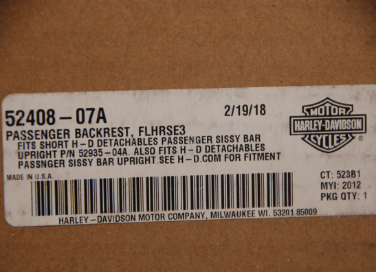 Rugsteun sissybar Harley Davidson Touring FL