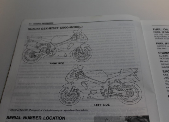 Instruction manual Suzuki GSX R 750