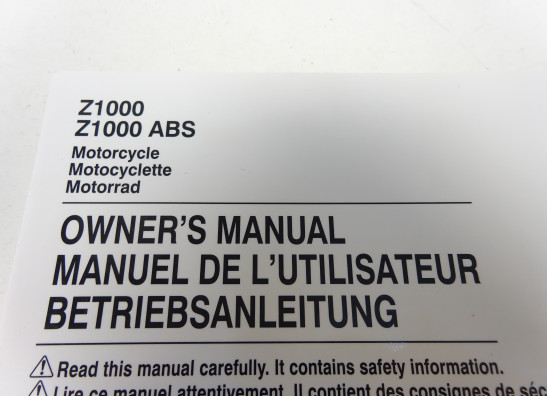 Fahrerhandbuch Kawasaki Z 1000