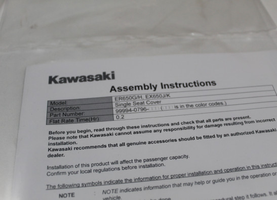 Soziusabdeckung Kawasaki Z 650