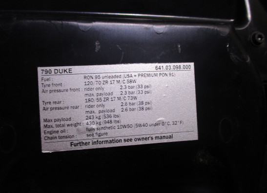 Buddy seat KTM 790 Duke