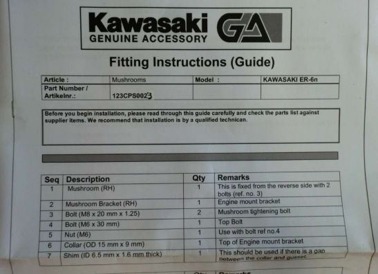 Engine Guard Kawasaki ER 6