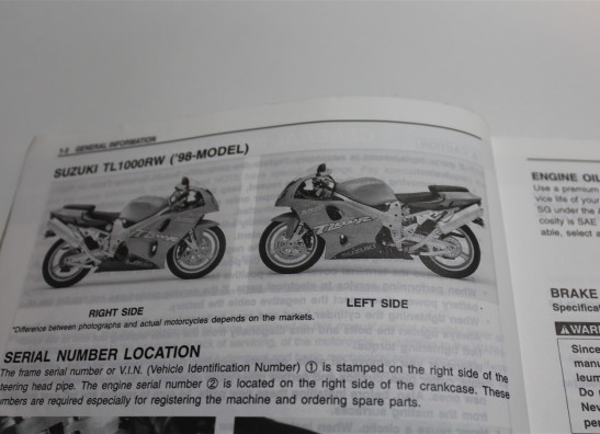 Werkplaatshandboek Suzuki TL 1000