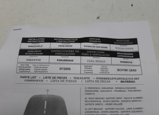 Windscherm Honda SCV Lead 100