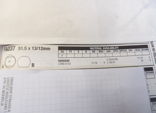 Remblokken achter Kawasaki Z 900 Z1