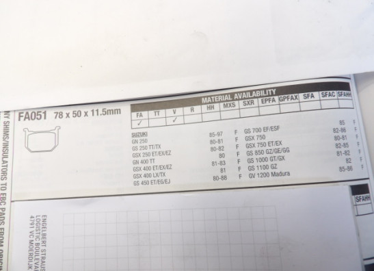 Remblokken voor Suzuki GS 1000