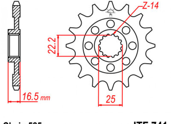 Voortandwiel Ducati 848