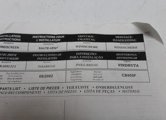 Windscherm Honda CB 900