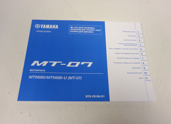 Instructieboekje Yamaha MT 07