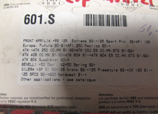 Bremsbeläge Aprilia RS 125