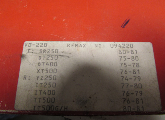 Remblokken achter Yamaha XT 500