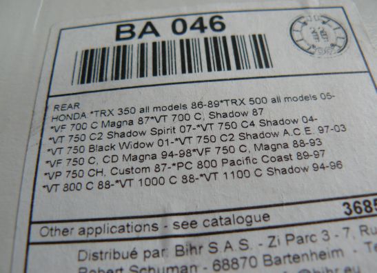 Bremsbeläge hinten Honda VT 750 Shadow