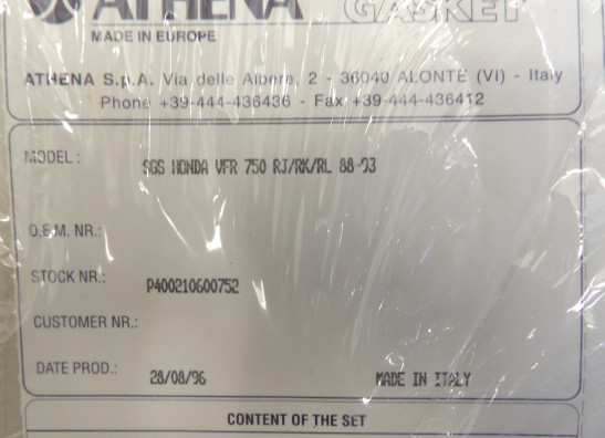 Gasket Honda VFR 750