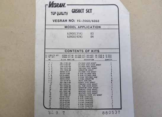 Gasket Yamaha XJ 900 F