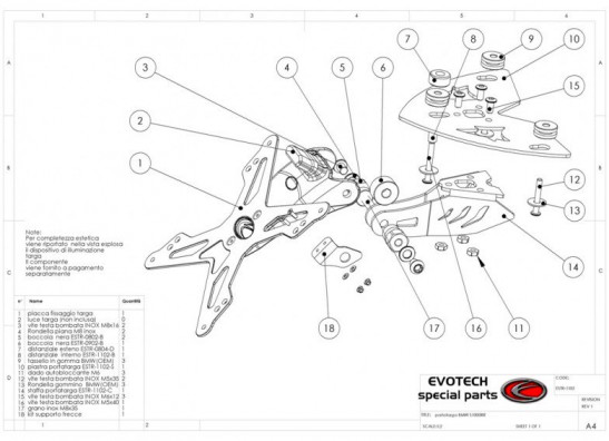Kentekenplaathouder BMW S 1000 R