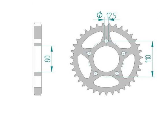 Ketting en tandwielset Honda CBX 1000