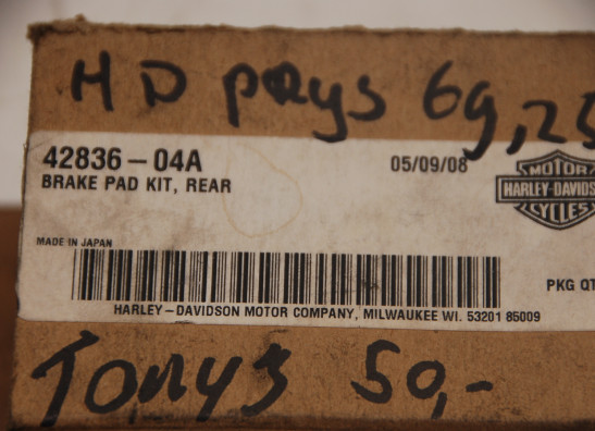 Remblokken achter Harley Davidson Sportster