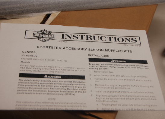 Uitlaat Harley Davidson Sportster