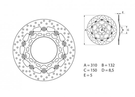 Brake disc front Yamaha FZ8