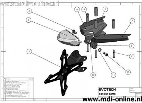 License plate holder Suzuki SFV 650 Gladius