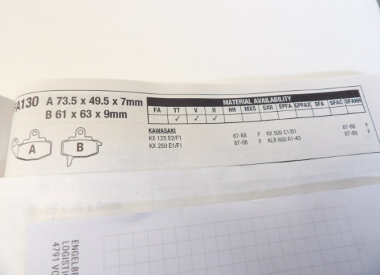 Bremsbeläge Kawasaki KLR 650