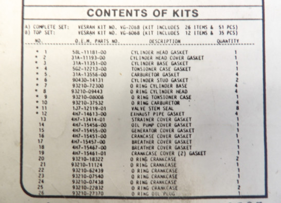 Gasket Yamaha XJ 900 F