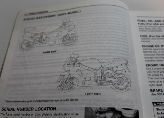 Instruction manual Suzuki GSX R 1000