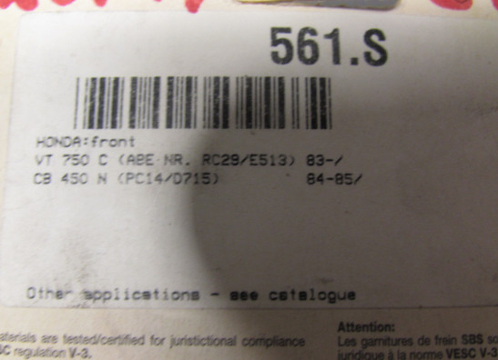 Remblokken voor Honda VT 700 750